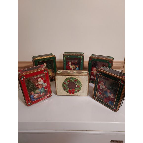 Oreo Vintage Christmas Tins 1990 1991 1992 1993 1994 Lot/Bundle 6 - Picture 1 of 16